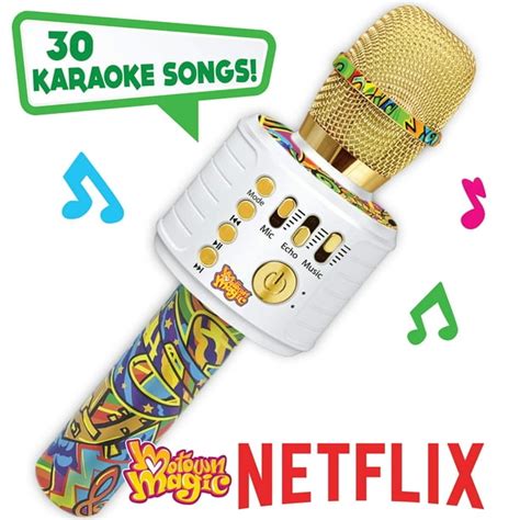 Portable motown magic karaoke microphone with bluetooth